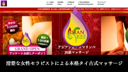 アジアンツリーのタイ古式マッサージや出張アロマリンパオイルマッサージ